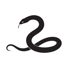 Fototapeta premium Elegant Black Snake Silhouette