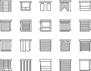 Window Blinds Vector Icons Pack
