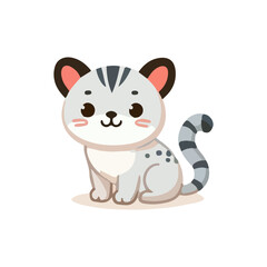 Cute Cartoon Cat Standing Adorable Vector Animal Character