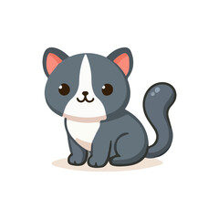 Cute Cartoon Cat Standing Adorable Vector Animal Character