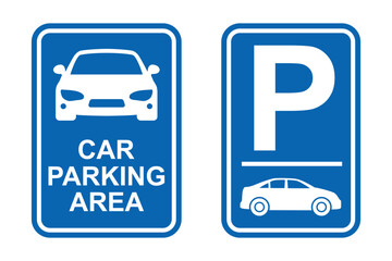 Car parking icon, car parking area sign - stock vector