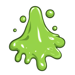Bright green slime oozing  PNG on a transparent background.