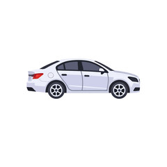 Modern White Sedan Car Vector Illustration For Auto Industry, Transport Icon