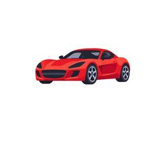 Fototapeta premium Red Sports Car Vector Illustration For Automotive Marketing
