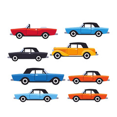Fototapeta premium Classic Convertible Cars Illustration Set For Web Or Print Design
