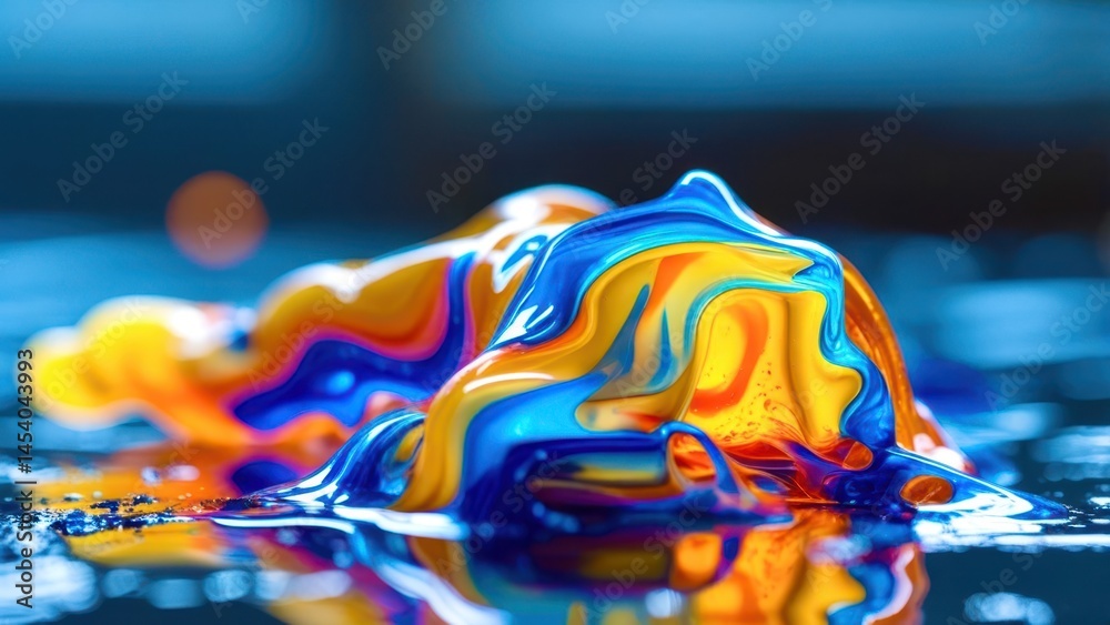 Aufkleber A colorful blob of paint is floating on the water