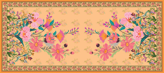 Dupatta Design Vector File Template 