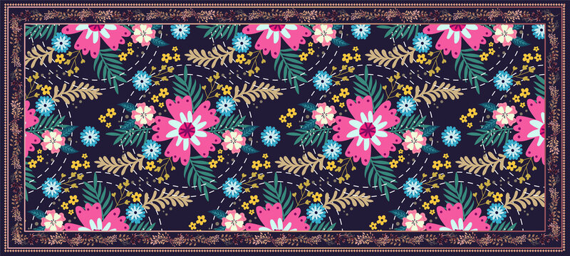 Dupatta Design Vector File Template 