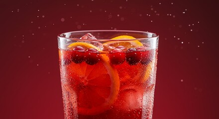 Cocktail with Orange and Cranberry