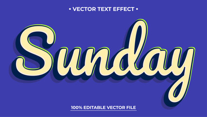 Sunday Editable Text Effect, Classic Vintage Retro Text Style