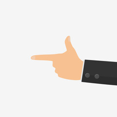 Finger gun or hand pistol gesture. Vector illustration depicting a hand doing a pistol gesture. EPS10