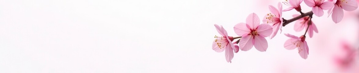 Delicate pink sakura blossoms, isolated on pure white background , japanese, delicate, art