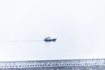 fishing boat cruising in the sea
