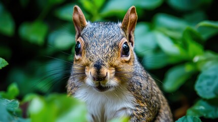 Fototapeta premium Close-up of a squirrel with bright, curious eyes