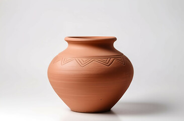 clay vase or pot isolated on white