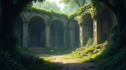 Obraz premium Mysteries Unveiled: The Ancient Explorer's Quest