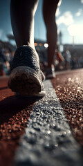 The athlete is doing sports. Close-up of the foot, sports technology, business, advertising, poster, background image, wallpaper, background, warm-up, exercise, health