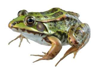 Fototapeta premium Frog Face Close Up in High Detail Transparent Background