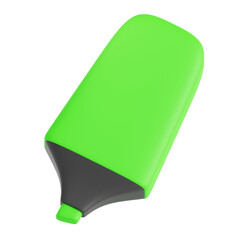 Bright Green Highlighter Marker Isolated on White Background