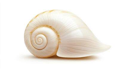A beautiful white shell with intricate spiral patterns, showcasing nature's artistry.