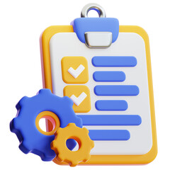 3D Render Checklist Gears Optimization Task Management Workflow