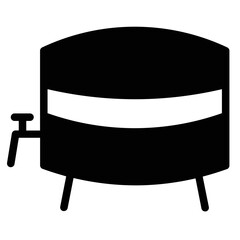 Drum Keg Barrel Glyph Icon