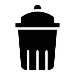 Garbage Trash Bin Glyph Icon