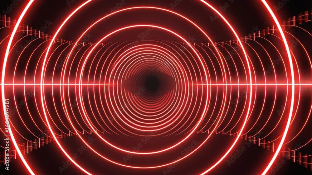 Poster mesmerizing abstract design concentric red circles create dynamic light pattern background, evoking 