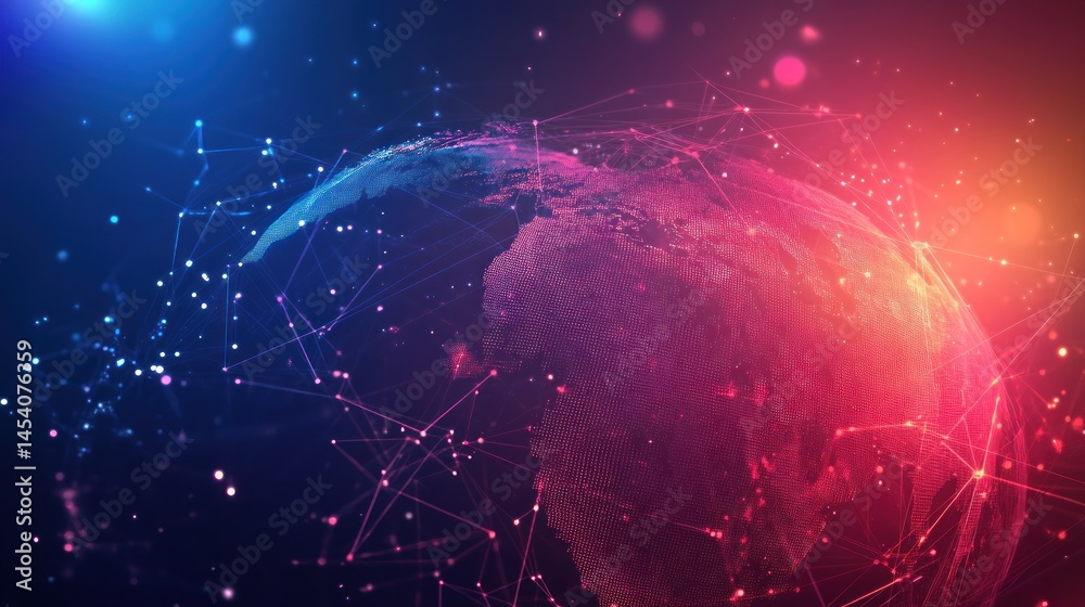 Poster global network connecting the earth