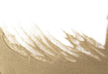 sand frame isolated on white background, top view