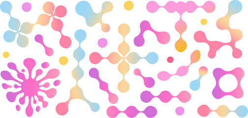 Morphing blob dot set.Connected meta circles for abstract patterns.