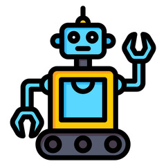 Fototapeta premium Cartoon Robot Icon