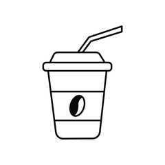 Coffee cup icon. Paper coffee cup icon isolated on white background