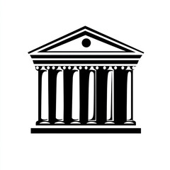 ancient greek column isolated on white