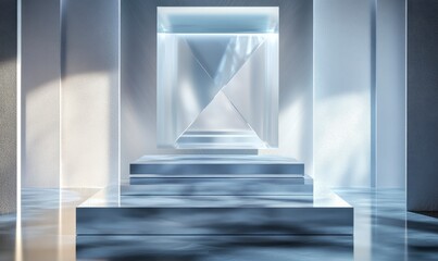 Obraz premium Abstract geometric design with luminous surfaces and shadows