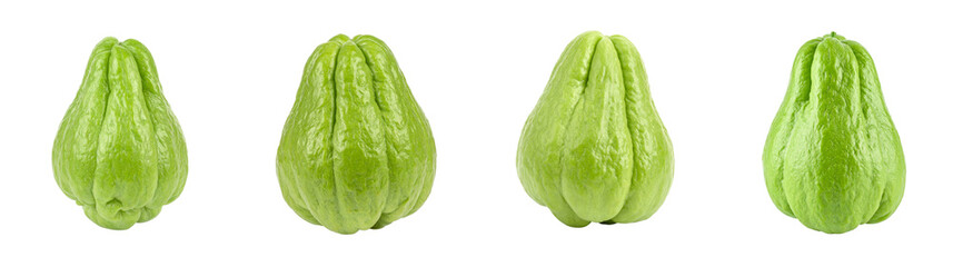Naklejka premium Chayote PNG set with Transparent Background, Fresh Green Vegetable, Pear Squash Still Life