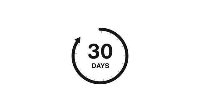 Calendar icon  day 30 animation Luma matte with transparent background 4K appointment, important date, Timetable time management, organize meeting, Planning strategy Animated stock video, 
