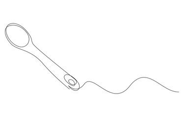 Wooden Kitchen Spoons continuous one line drawing