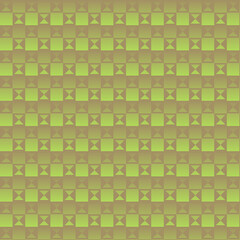 Abstract Geometric Pattern in Green and Brown