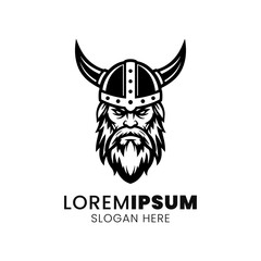 Stoic Viking Warrior: A Monochrome Emblem of Norse Strength and Heritage