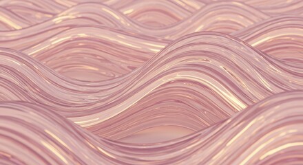 Glass-like transparent 3D waves with light refractions, creating a futuristic and elegant background