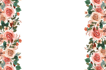 Watercolor flowers background vector for design.