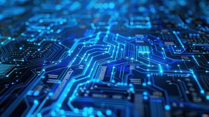 Sleek abstract tech design in blue and white