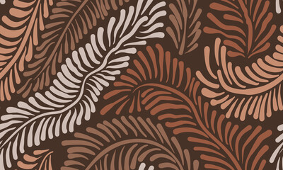 Timeless Jungle - Sepia Leaf Pattern