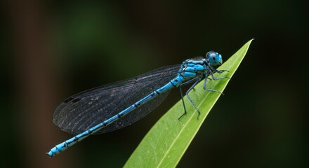 Azure damselfly on leaf