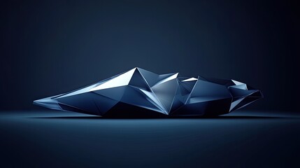 Captivating abstract crystalline form on a dark reflective plain surface