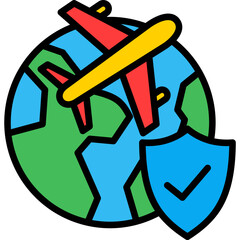 Travel Insurance lineal color icon