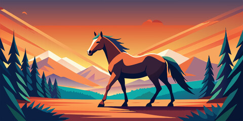 Naklejka premium horse, animal, vector, farm, illustration, stallion, silhouette, equestrian, pony, mammal, running, cartoon, black, mane, run, equine, wild, tail, gallop, nature, drawing, design, art, mare, speed
