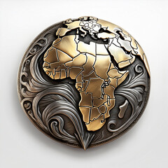gold handmade forged africa isolated on white