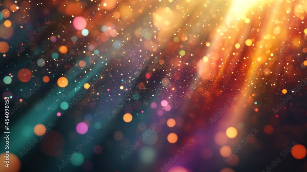 Aufkleber Abstract vibrant bokeh with colorful light trails